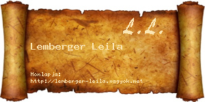 Lemberger Leila névjegykártya
